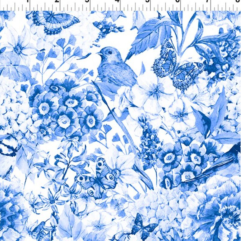 Spring Toile Blue Blue Toile Fabric - Etsy