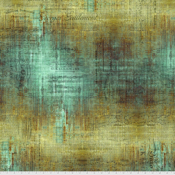 Abandoned 2 by Tim Holtz for Free Spirit Fabrics. Interesting, modern, colorful designs.  PWTH138 Patina Piano Sorte