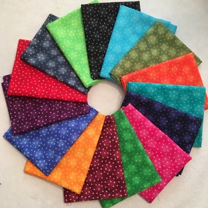 Select from 15 cotton quilting fabrics and/or Fat Quarter bundle by Blank Fabrics, Starlet Collection.
