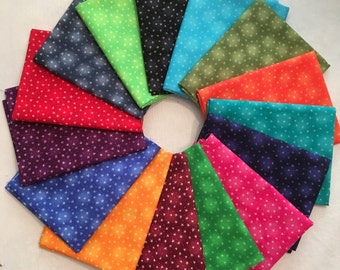 Select from 15 cotton quilting fabrics and/or Fat Quarter bundle by Blank Fabrics, Starlet Collection.