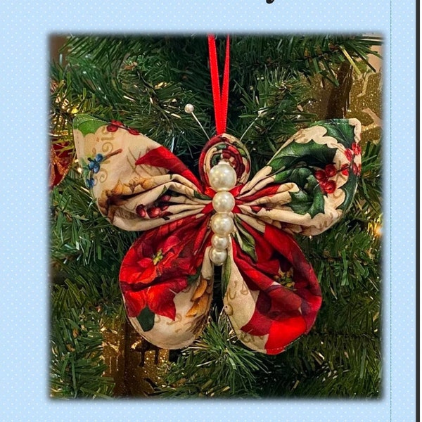 Pattern for a Christmas Butterfly Ornament by J. Minnis Designs. JMD211