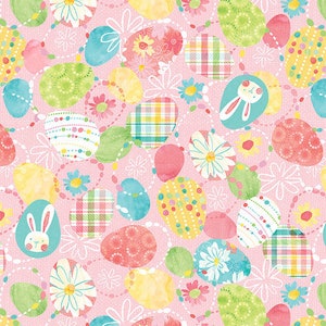 Tossed Easter Eggs from the I&#39;m All Ears collection by Silas M. Studios for Blank Quilting. Beautiful pastel colors for spring 2462-22