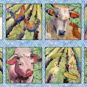 Out of Farms Way Farm Panel by Anne Gregory for Blank Quilting, 3259P ...