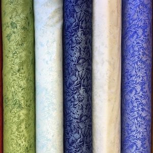 Fairy Frost by Michael Miller. These fabrics are pearlized metallic.  cele-D. clou-D, indi-D, natu-D, hyac-D