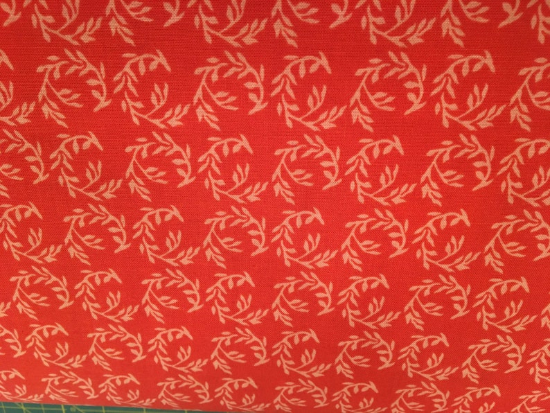 Peaches, corals and teals from several manufactures (listed below) for your special projects. Quilt shop excellent quality cotton fabric Coral leaf/vine