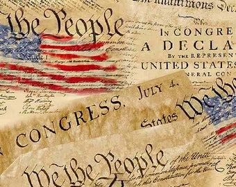 We the People patriotic fabric from Timeless Treasures. Declaration of Independence USA-C8320-multi