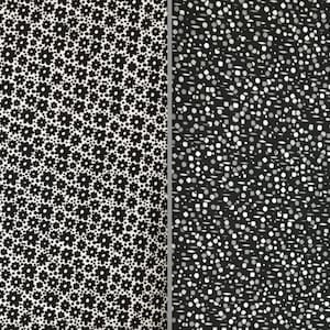 Black and White fabric from various manufacturers.