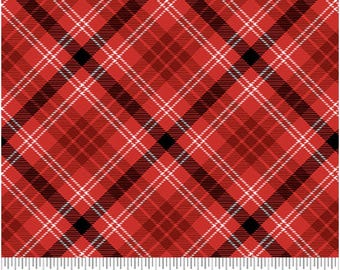 Snow Crew II FLANNEL Bias Plaid by Barb Tourtillotte for Henry Glass 1285-88 Red