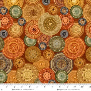 Crow-Mazing Large Medallions by Jan Mott from Henry Glass fabrics 3440-35 Rust