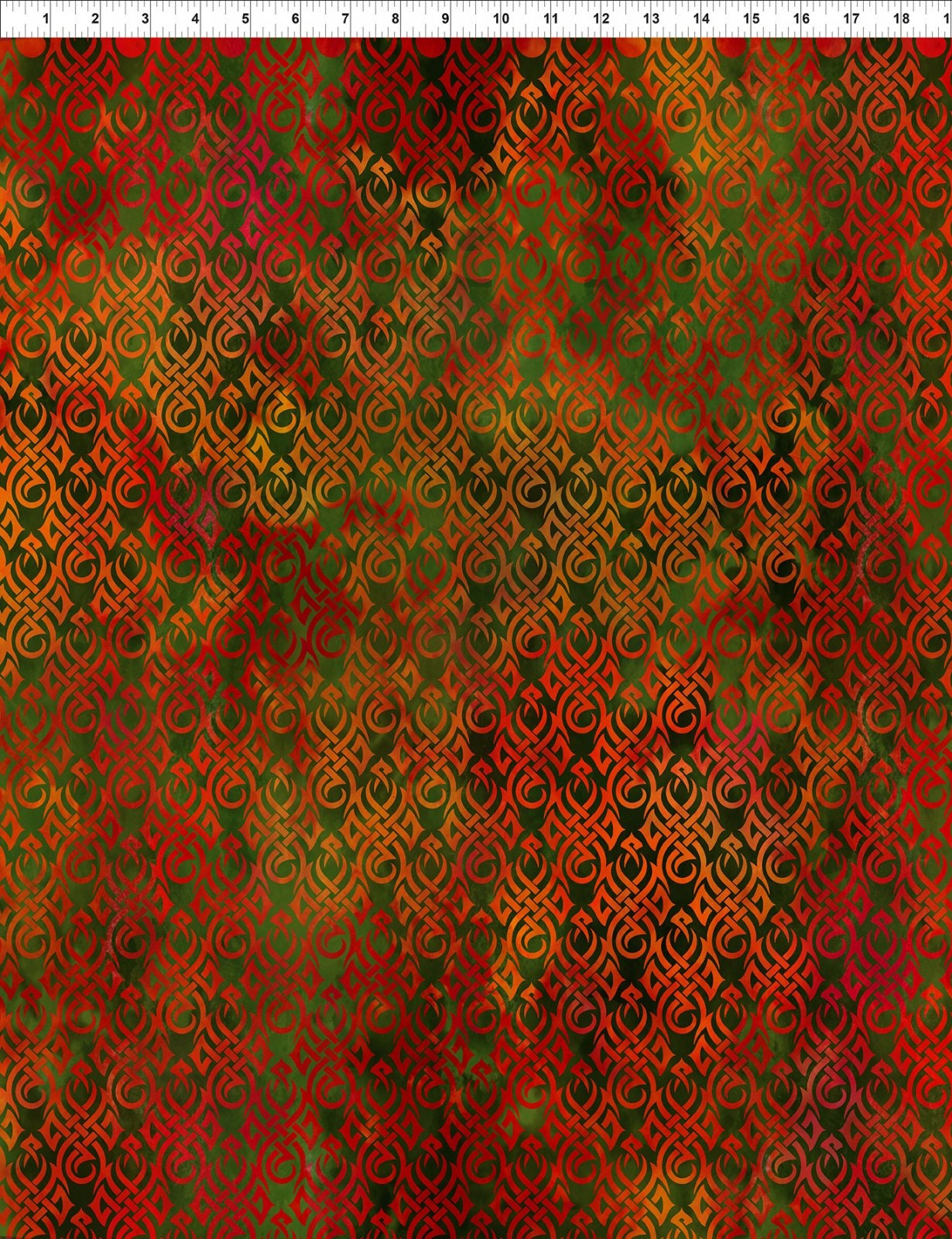 Dragons-Flames from the Dragons-The Ancients  collection by Jason Yenter from In the Beginning Fabrics. 5DRG-3Green