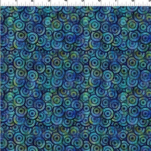 Halcyon II Wheels by Jason Yenter from In the Beginning Fabrics. 28HN2 Blue