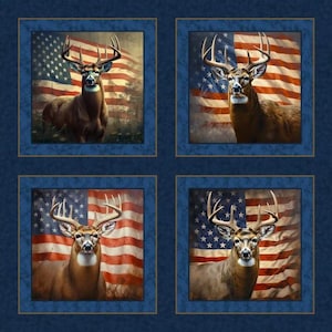 All American Buck Pillow Panel digitally printed from MDG 36&quot; x 44&quot;