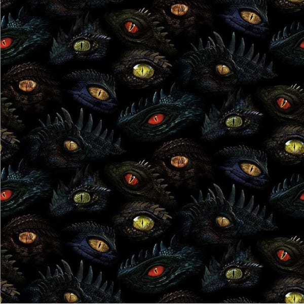 Dragon's Lair Dragon's Eyes from Timeless Treasures.  FUN-CD2495  BLACK