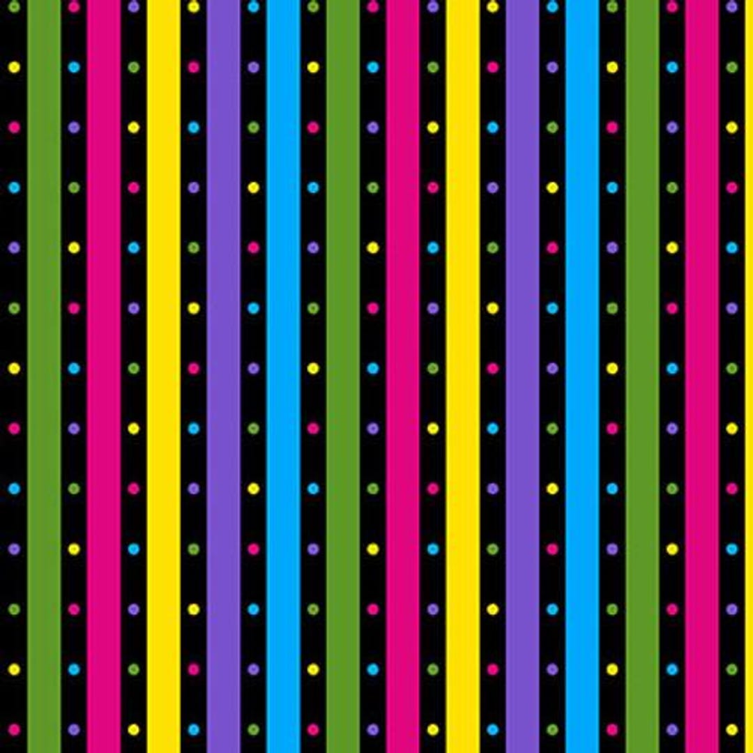 Flower Power Stripes and Dots From Blank Fabrics 2630-99 Black - Etsy