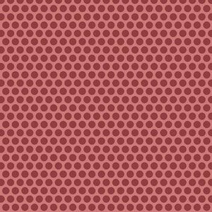 May include: A repeating pattern of dark maroon circles arranged in a grid on a lighter dusty rose background. The circles are uniform in size and evenly spaced, creating a consistent geometric texture across the entire surface of the image.