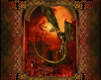 Large Castle Panel  from the Dragons collection by Jason Yenter from In the Beginning Fabrics. 1DRG-1 36" x 44"