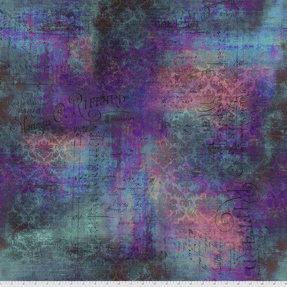 Abandoned 2 by Tim Holtz for Free Spirit Fabrics. Interesting, modern, colorful designs. PWTH142 patina Rue le Peltier-patina