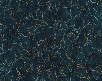 Raven's Call Branch Texture from Northcott DP28951-99 Black Multi