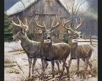 The Three Kings panel digitally printed from MDG. This would be the beginning of a great masculine throw. Hunters will love it.