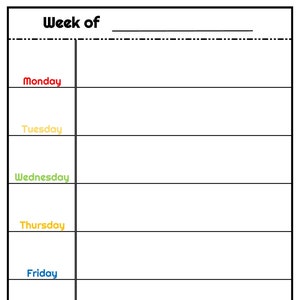 Simple Weekly Schedule with Date Heading
