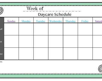 Printable Daycare Schedule