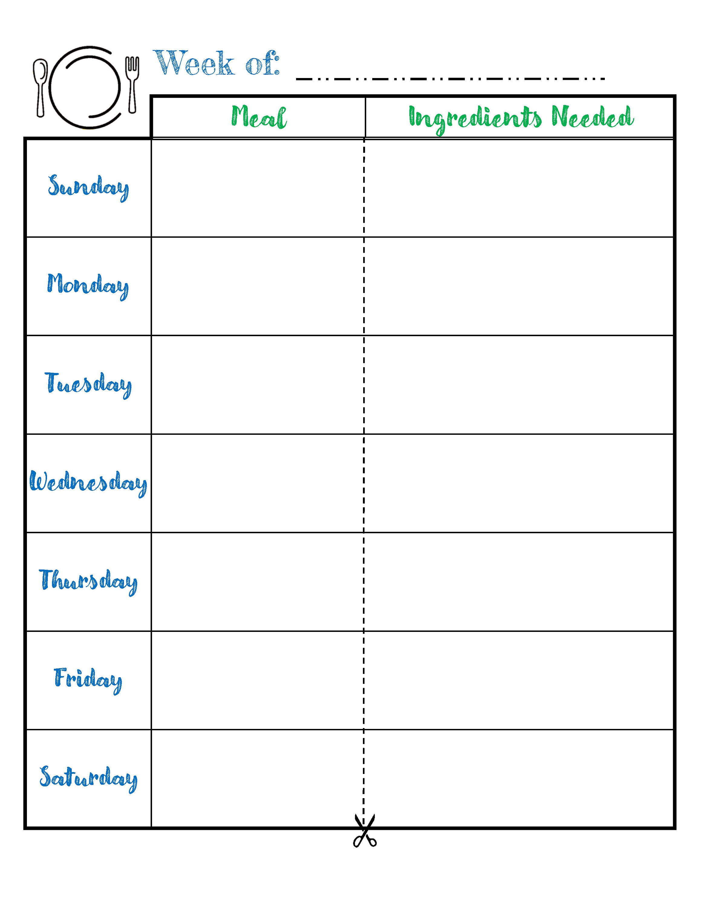 Printable Weekly Meal Planner - Etsy