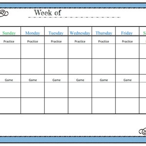 Printable Sports Schedule - Etsy