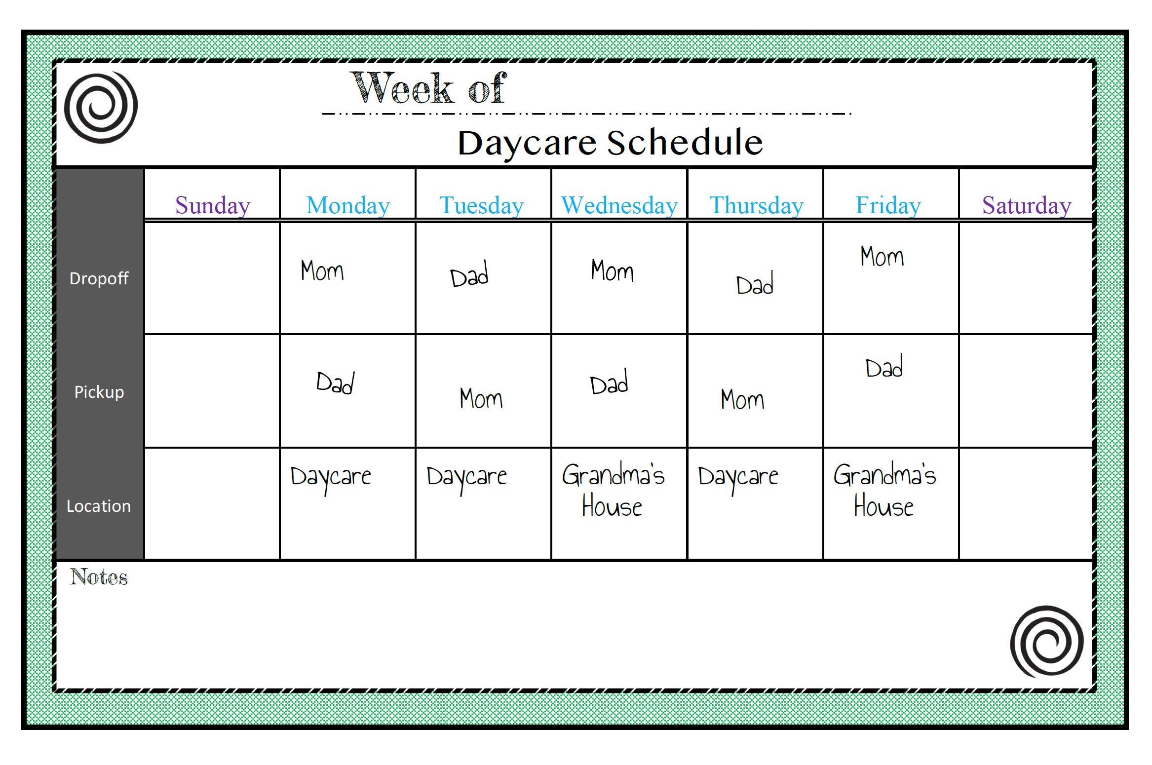 daycare-daily-schedule-template