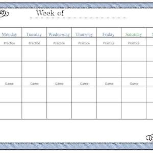 Printable Sports Schedule - Etsy