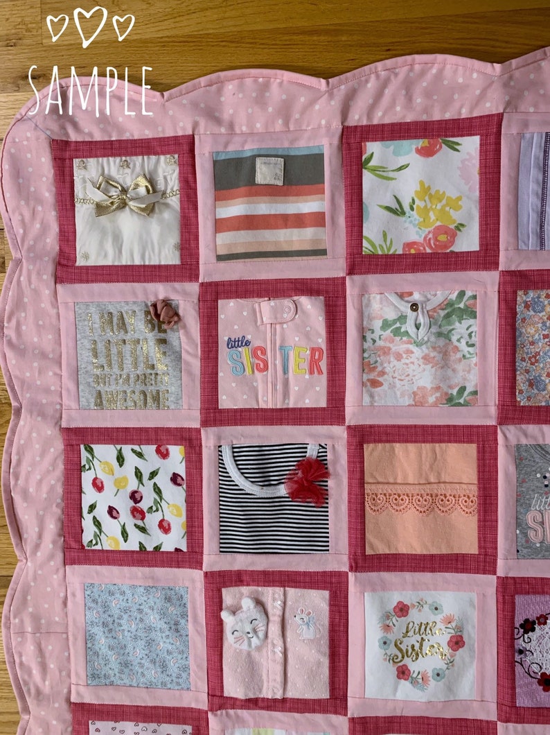 Sew Cozy Custom Onesie Memory Keepsake Baby Clothes Quilt Etsy