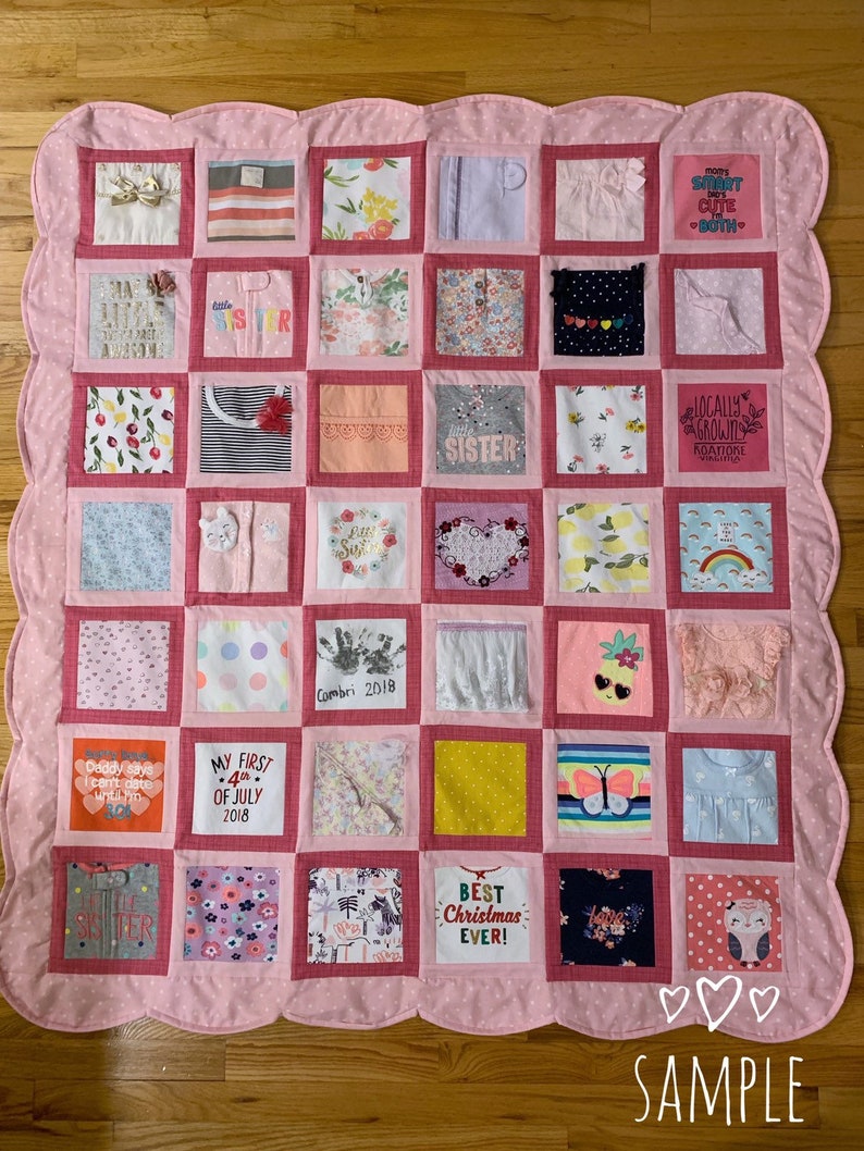 Sew Cozy Custom Onesie Memory Keepsake Baby Clothes Quilt Etsy