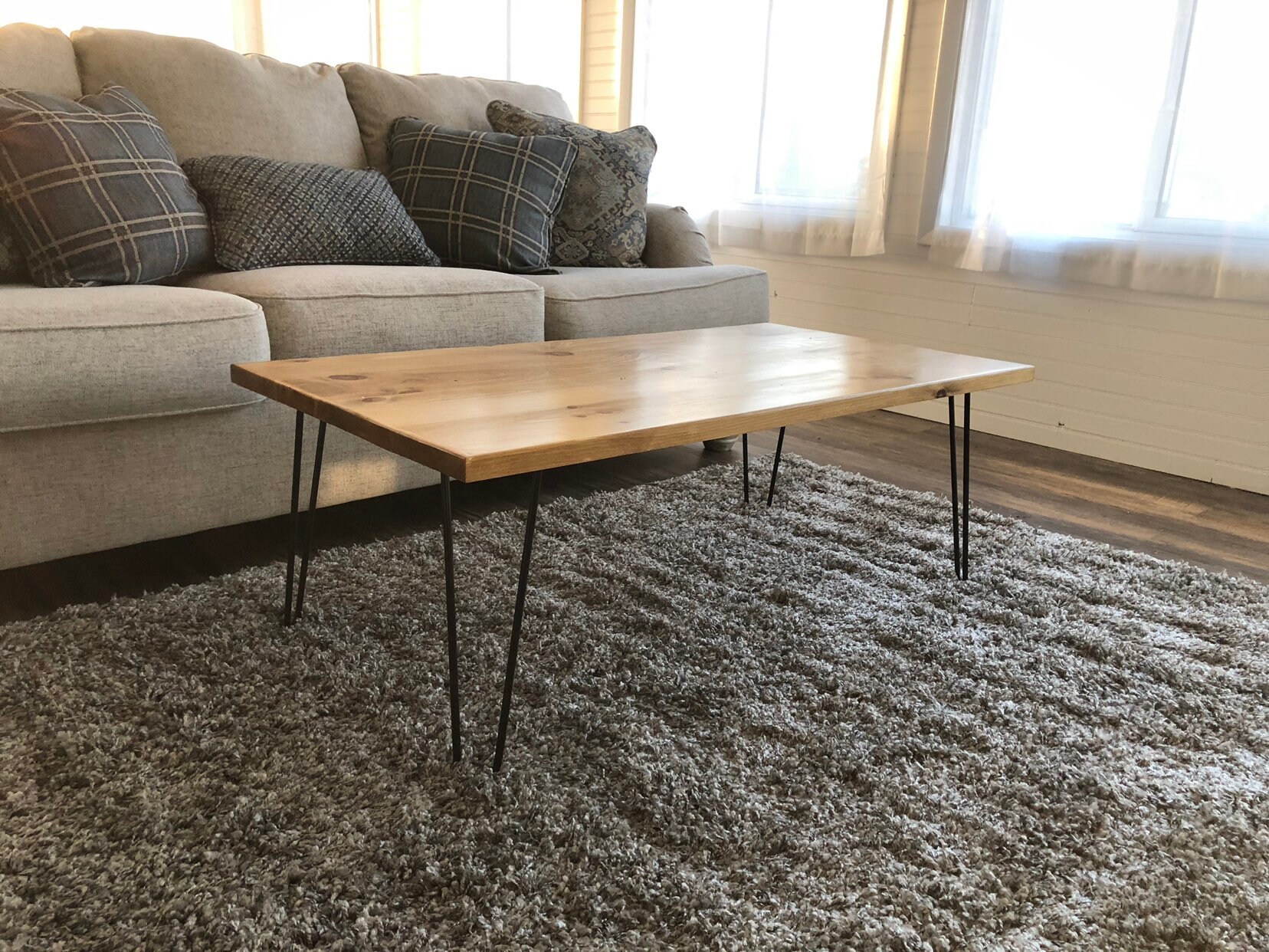 Hairpin Coffee Table / Coffee Table / Rustic Coffee Table / Etsy