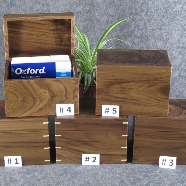 Handcrafted Wood Recipe Boxes for 4” X 6” Cards, made of Black Walnut