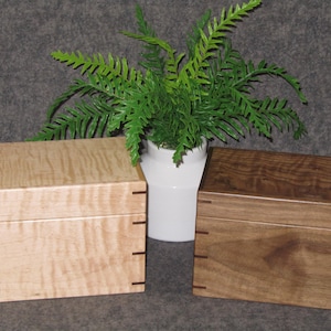 Boîtes de recettes en bois fabriquées à la main pour cartes de 10 x 15 cm, en érable figuré et noyer noir