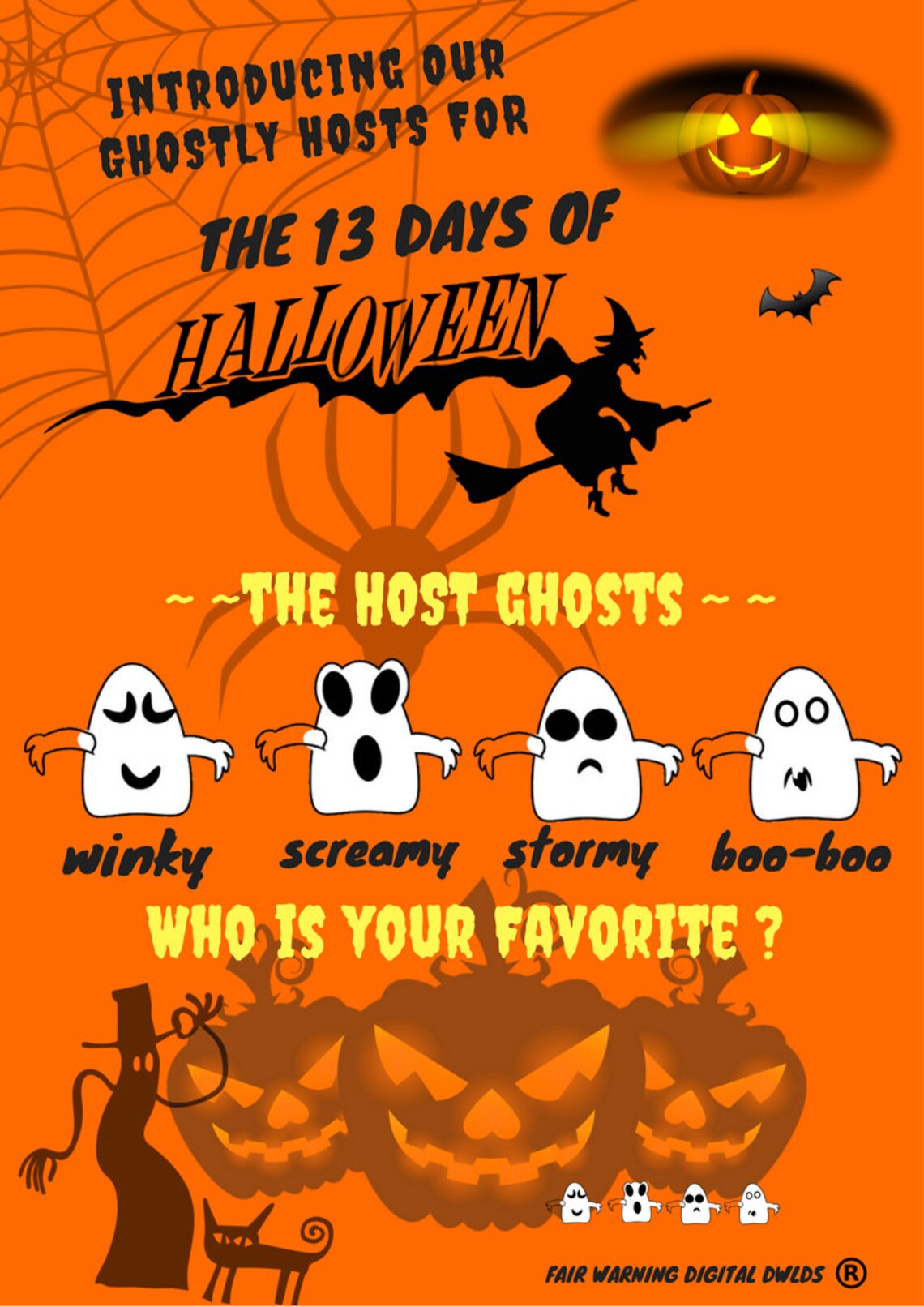 The 13 Days Of Halloween Poster Pack 16 Posters In All Etsy