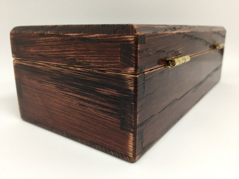 FeltLined Hinged Lidded Wood Box Etsy