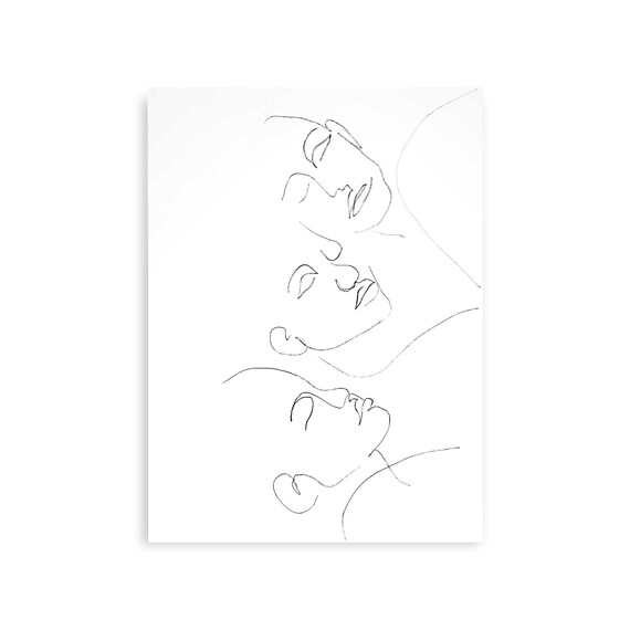 Hide Portrait Original Unique Minimal Line Ink Artwork on Paper One of a Kind Hide Portrait Original Unique Minimal Line Ink Artwork on Paper One of a Kind