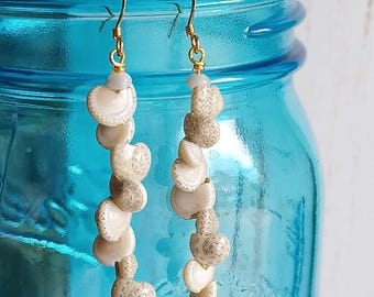 Shell Earrings |Umbonium | Mother Of Pearl | Gold | Silver | Dangle Earrings