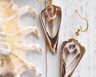 Shell Earrings|  Gold | Beachy | Boho | Seashell Jewelry
