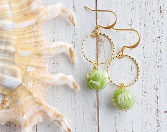 Flower Bud Hoop | Small Hoop | Single | Flower Earrings | Gold Hoops