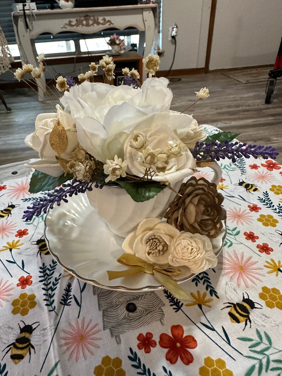 Teacup/saucer Flower Arrangement Etsy