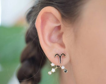 Aries Stud Earrings | Etsy