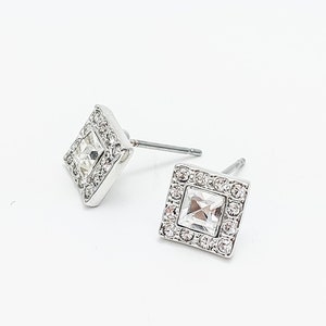 Square Earrings. Square Crystal Earrings. Hypoallergenic Earrings. Crystal Square Earrings. Minimalist Earrings. Elegant earrings. Fun Studs