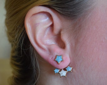 Stars Earrings / Star Front Back Earrings / Star Jewelry / Dainty Earring / Star Ear Jackets / Star Studs / Unique Star Earrings