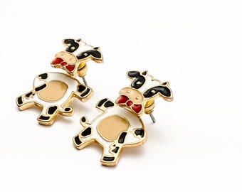 Cow Earrings. Handmade Jewelry Earrings. Ox Earring. Fun Earrings. Unique Earrings. Ox Year. Ear Jackets & Ear Climbers. Cute Earrings