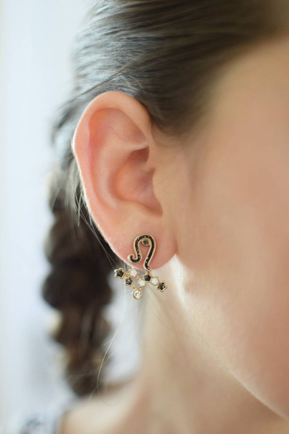 Leo Zodiac Constellation Earrings / Zodiac Sign / Leo Earrings