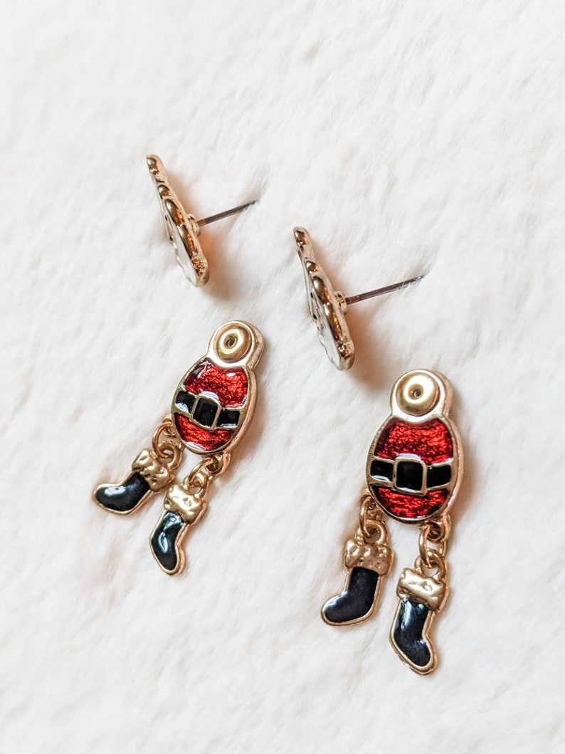Santa Earrings Holiday Gifts Christmas Gifts Stocking stuffers idea Santa Jewelry Christmas Earrings Dangle Holiday Earrings