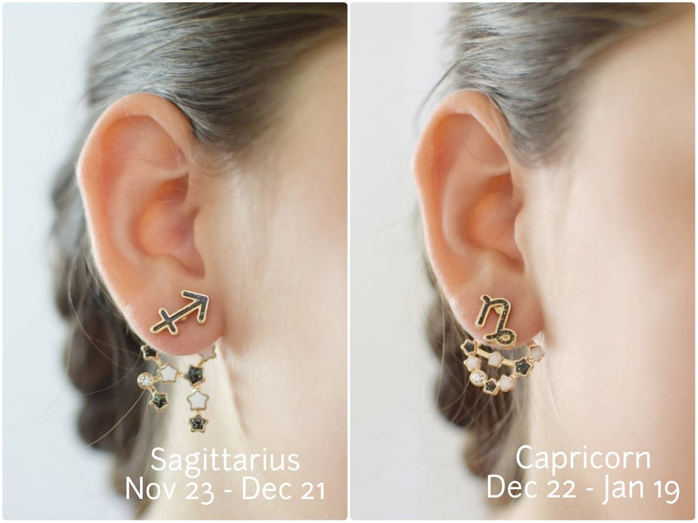 Zodiac Earrings, Star Sign Jewelry, Horoscope, Mens Earring