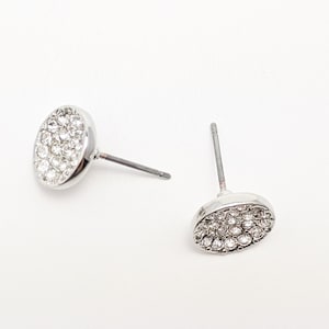 Circle Earrings / Hypoallergenic Earrings / Crystal Circle Earrings / Simple Circle Earrings / Sterling Silver / Flat Circle Earrings