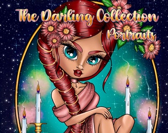 The Darling Collection-Portraits An Adult colouring book and technique book